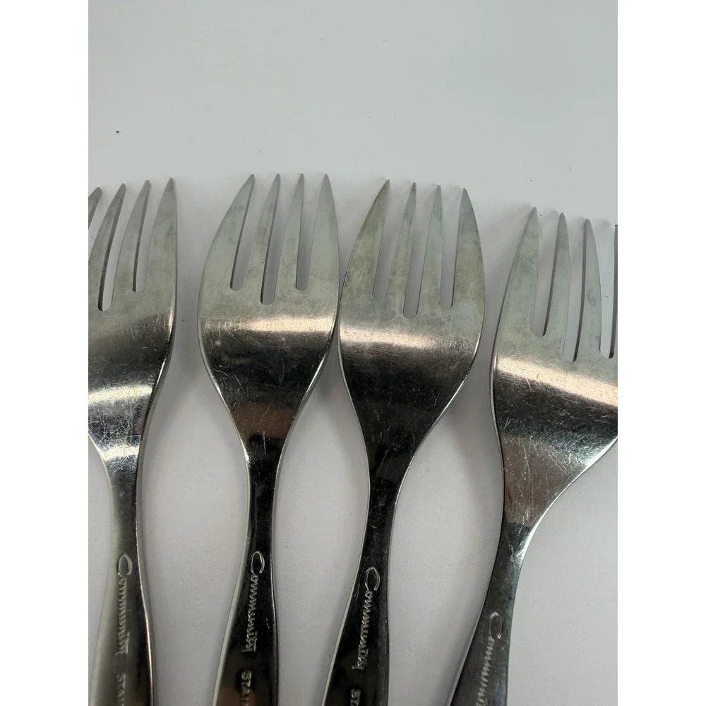 Oneida Community FROSTFIRE Stainless Salad Forks Set Of 4